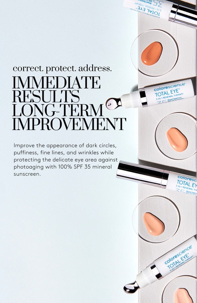 Colorescience <sup
®</sup
Total Eye 3-in-1 Renewal Therapy Broad Spectrum SPF 35 Concealer, Alternate, color, Medium