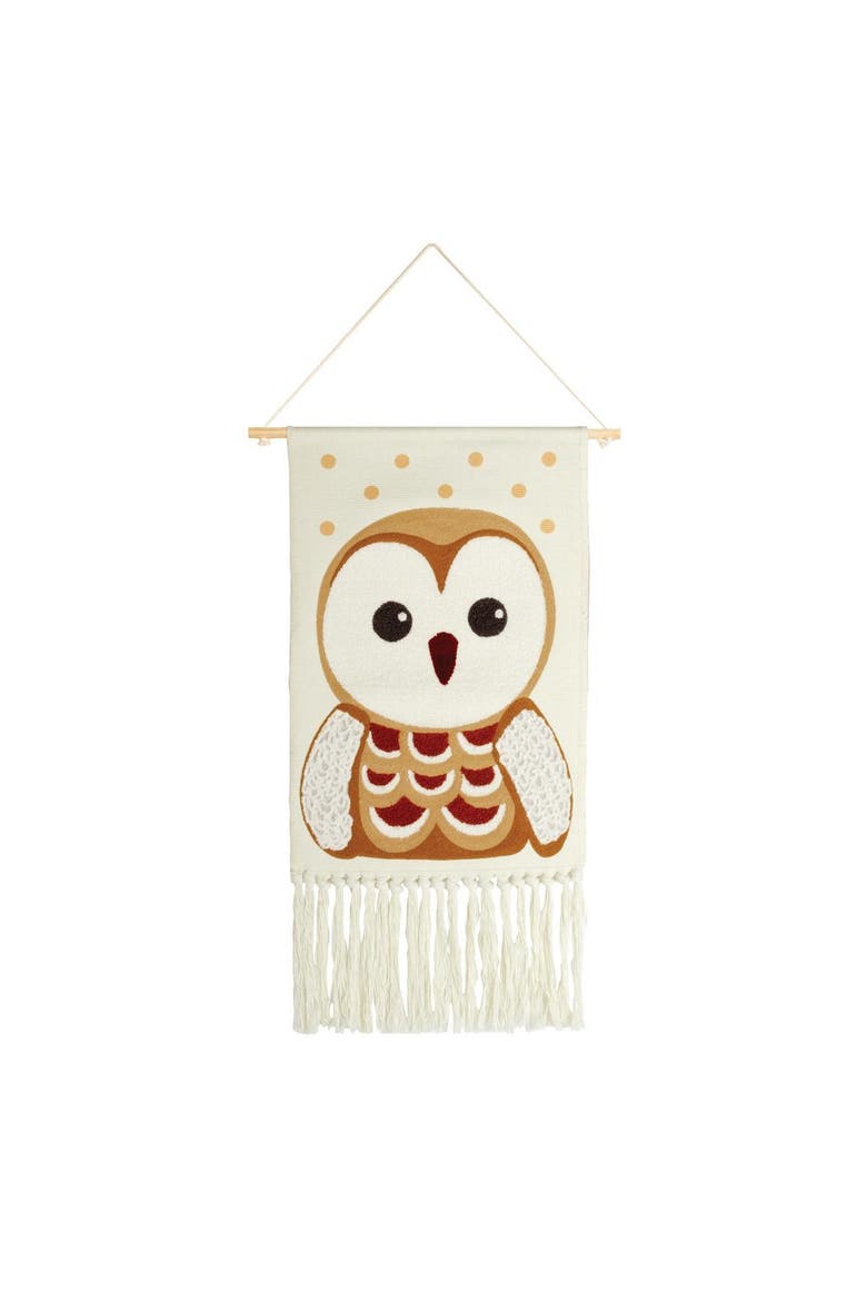 Owl Woven Tapestry, Main, color, brown