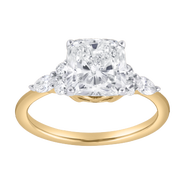 LuvMyJewelry Victoria 14K Gold 2.30 Ct Cushion Lab Grown Diamond Engagement Ring
