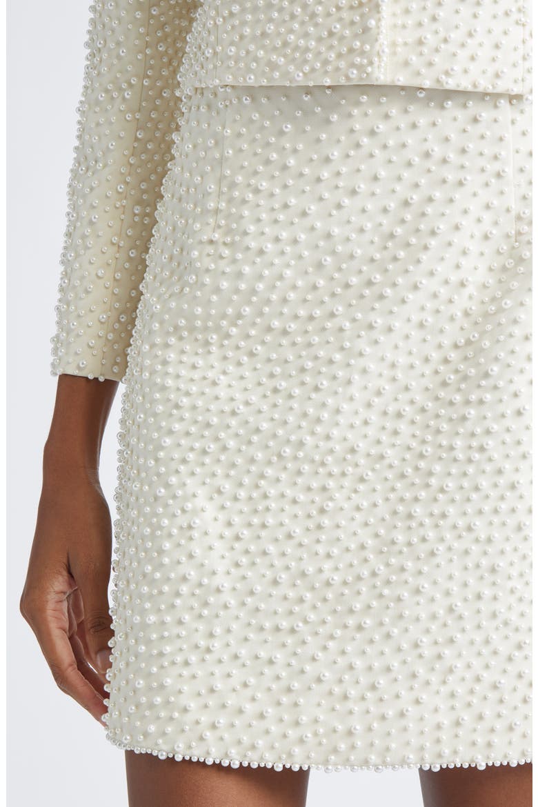 Faux Pearl Embellished Miniskirt, Alternate, color, IVORY