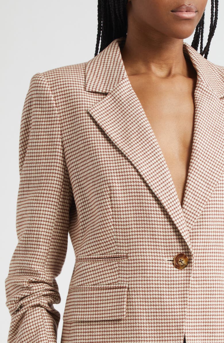 Veronica Beard Battista Houndstooth Check Dickey Jacket, Alternate, color, Whisky Multi