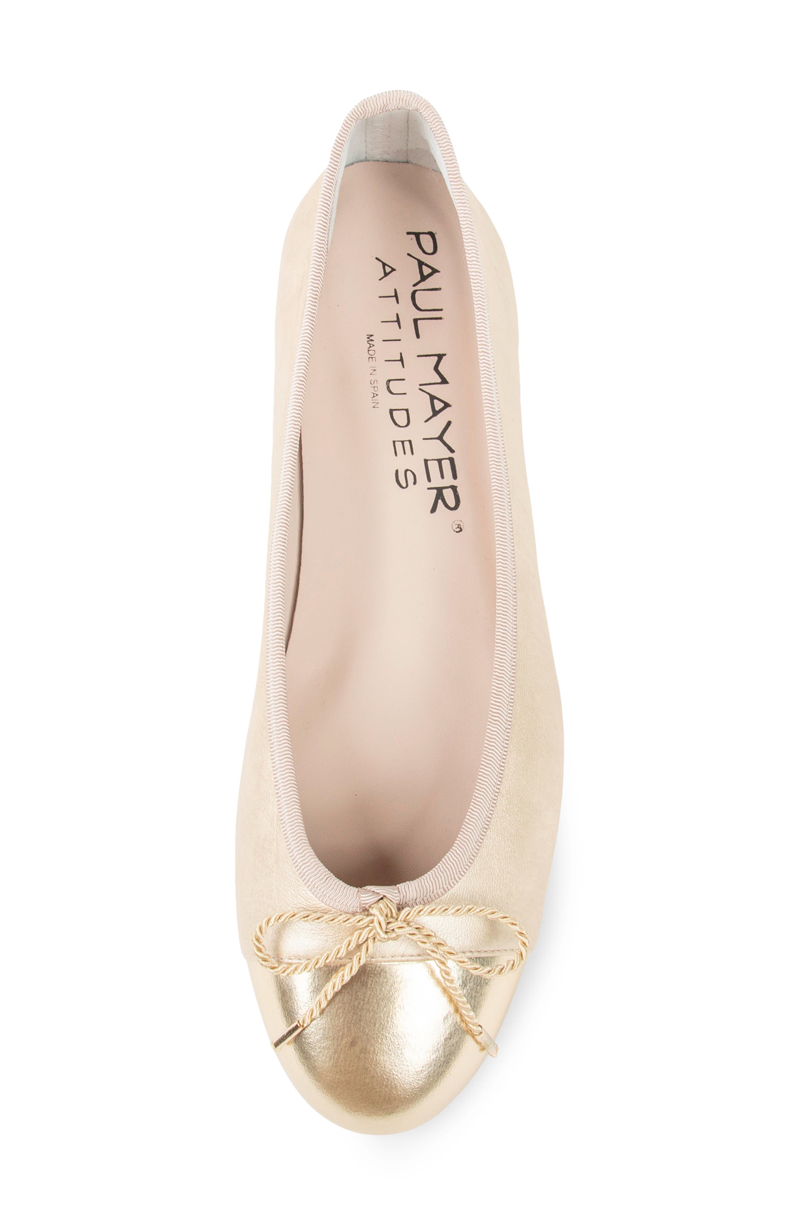 Best Cap Toe Ballet Flat, Alternate, color, GOLD METALLIC