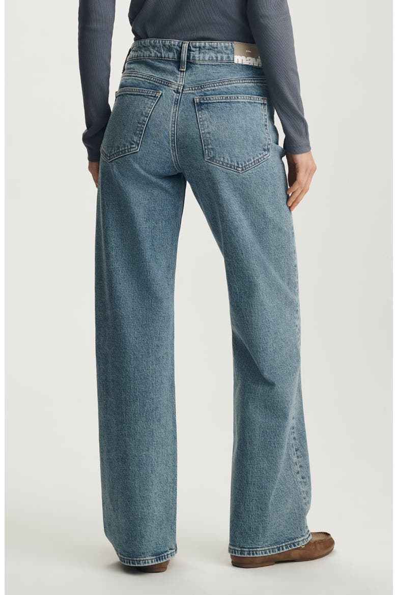 Taylor High Waist Relaxed Straight Leg Jeans, Alternate, color, MID BRUSHED CLASSIC BLUE