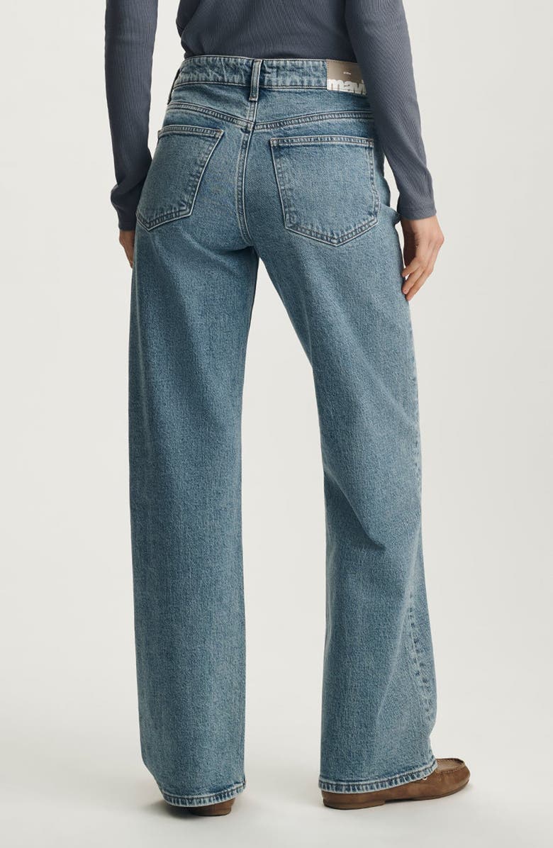 Mavi Jeans Taylor High Waist Relaxed Straight Leg Jeans, Alternate, color, Mid Brushed Classic Blue