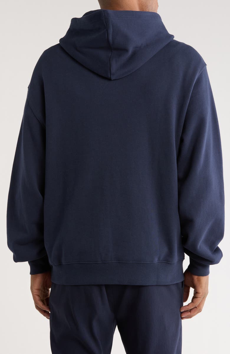 Malbon Golf Fesque Crest Cotton Graphic Hoodie, Alternate, color, Navy