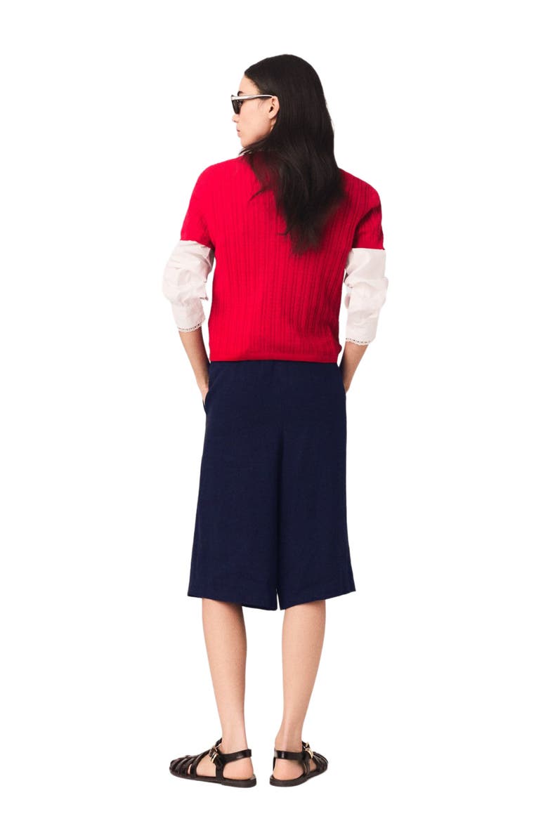 maje Round-neck sweater, Alternate, color, Red