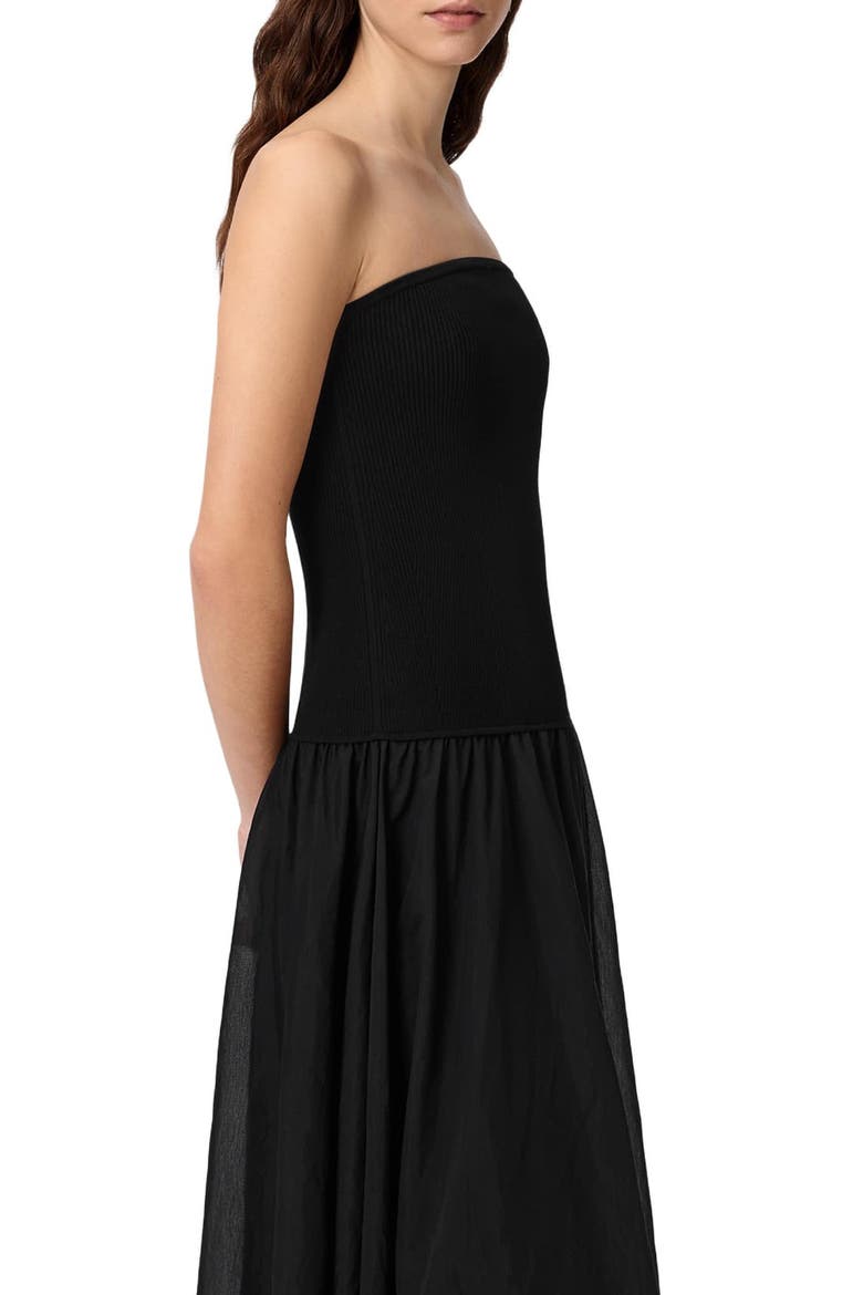 Tegan Strapless Dress, Alternate, color, BLACK