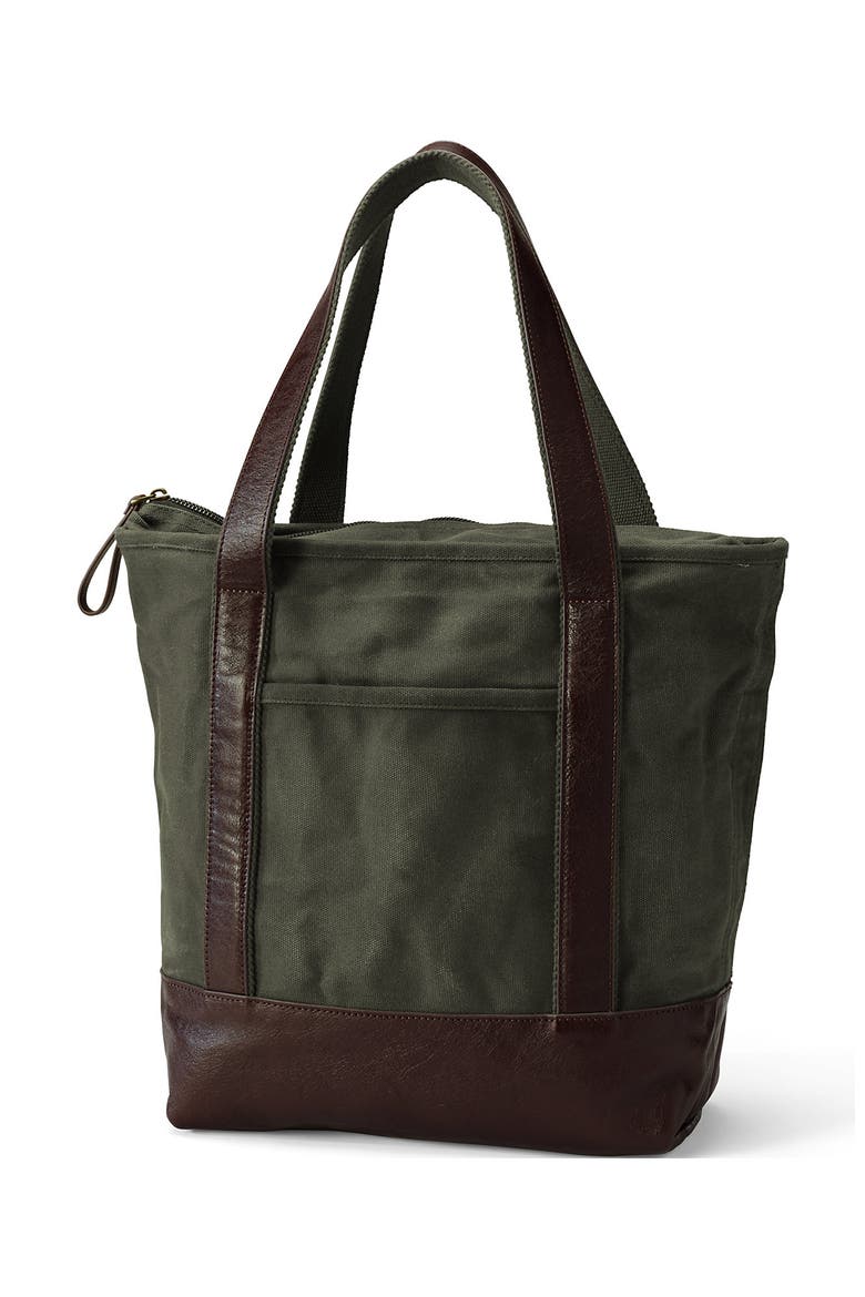 Large Waxed Canvas Tote Bag, Main, color, Olive Green