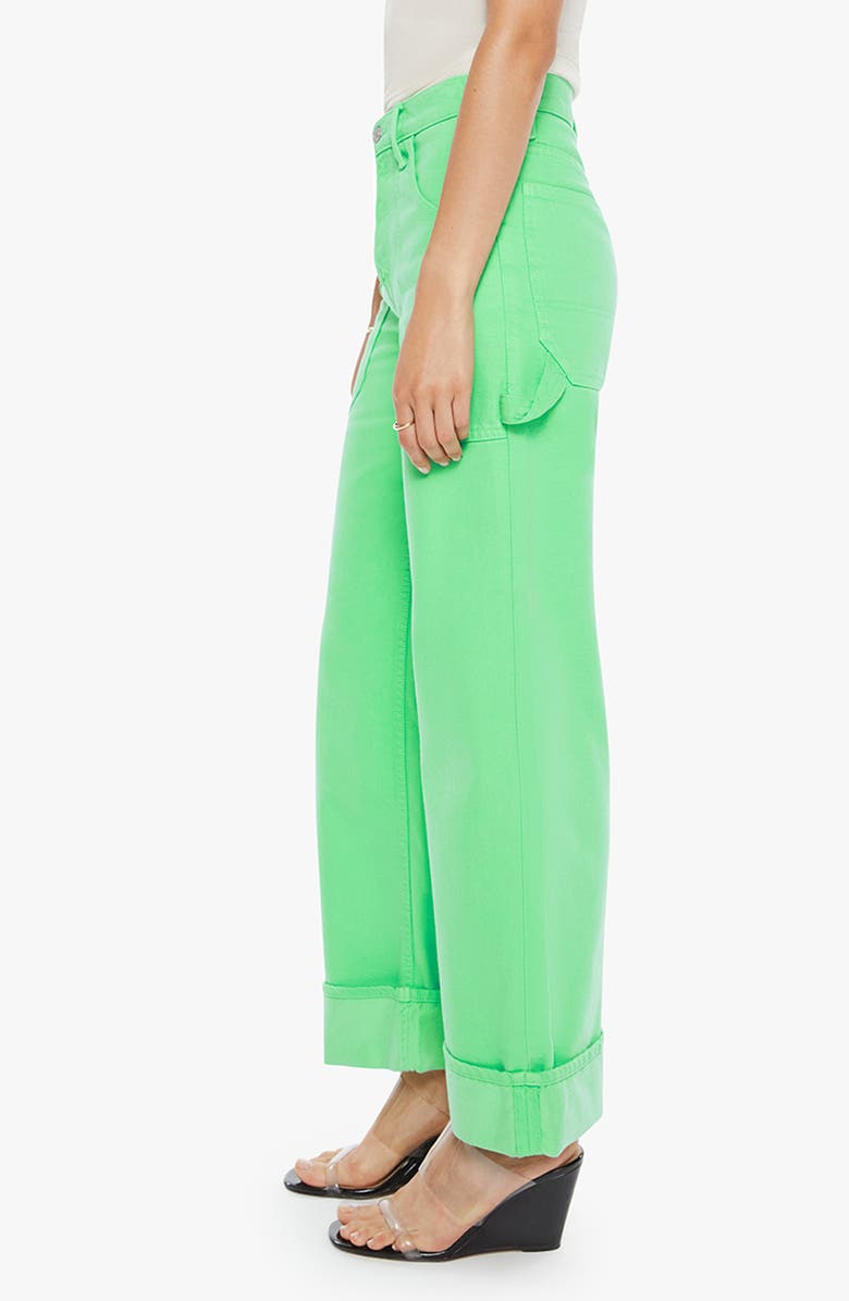 MOTHER Smoothie Carpenter Sneak Ankle Wide Leg Jeans, Alternate, color, Summer Green