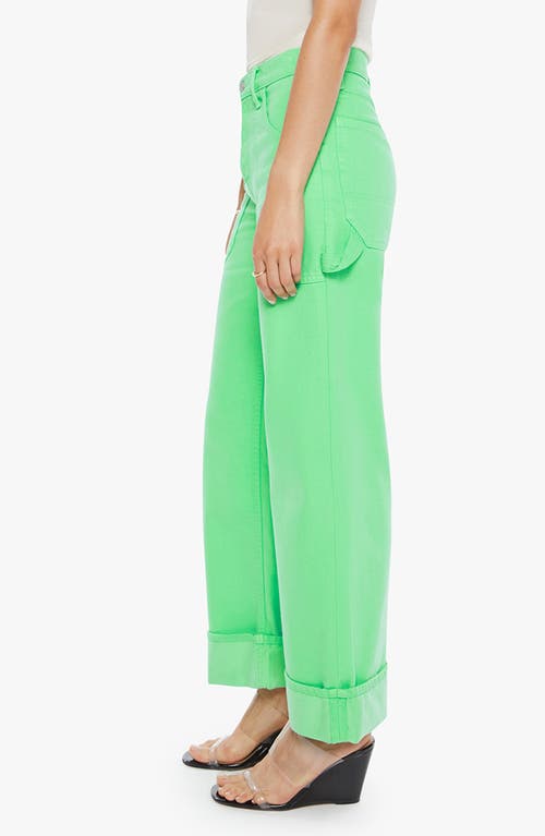 Mother Smoothie Carpenter Sneak Ankle Wide Leg Jeans In Green