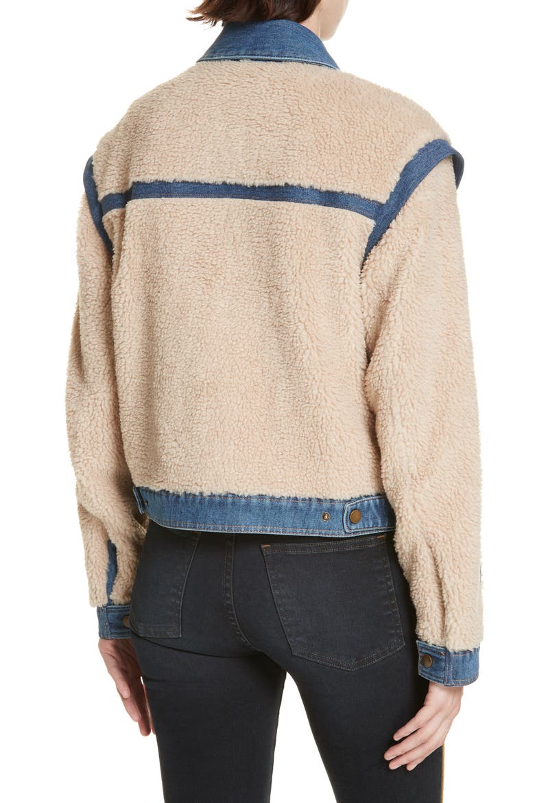 Potter Fleece & Denim Jacket, Alternate, color, OATMEAL
