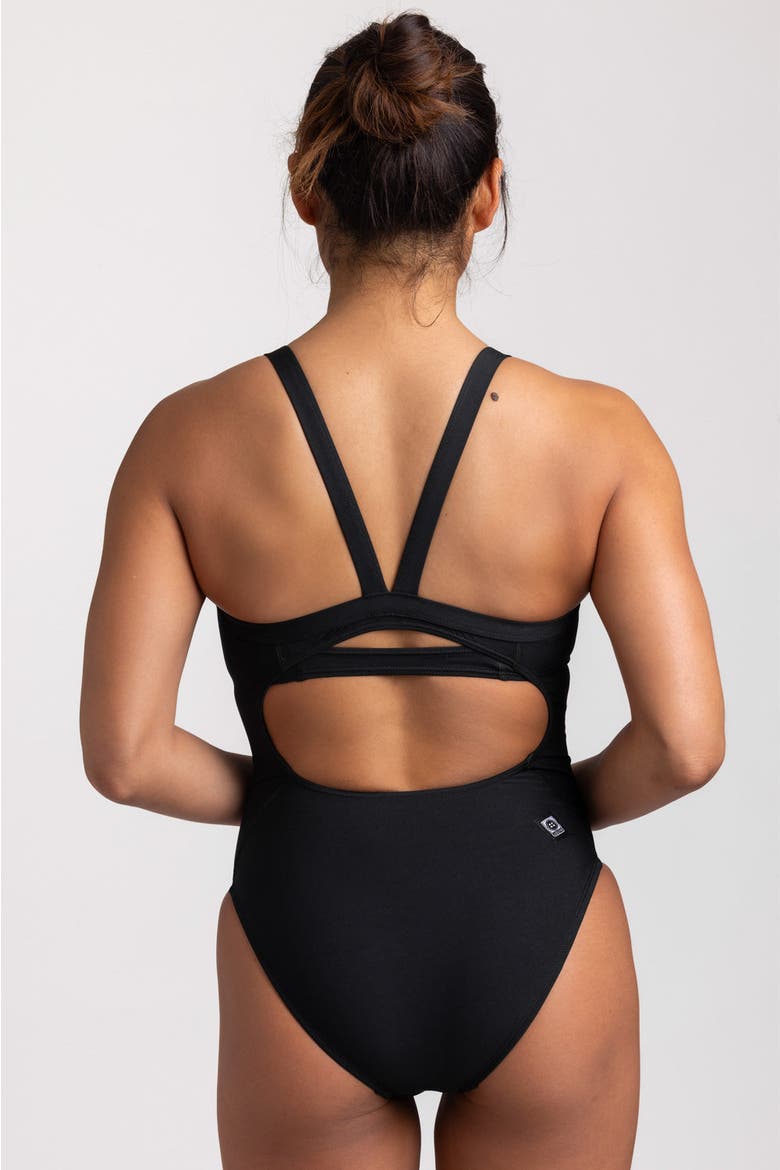 Caroline Women's Athletic One Piece Swimsuit, Alternate, color, Black