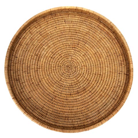 Artifacts Rattan Round Serving / Ottoman Tray