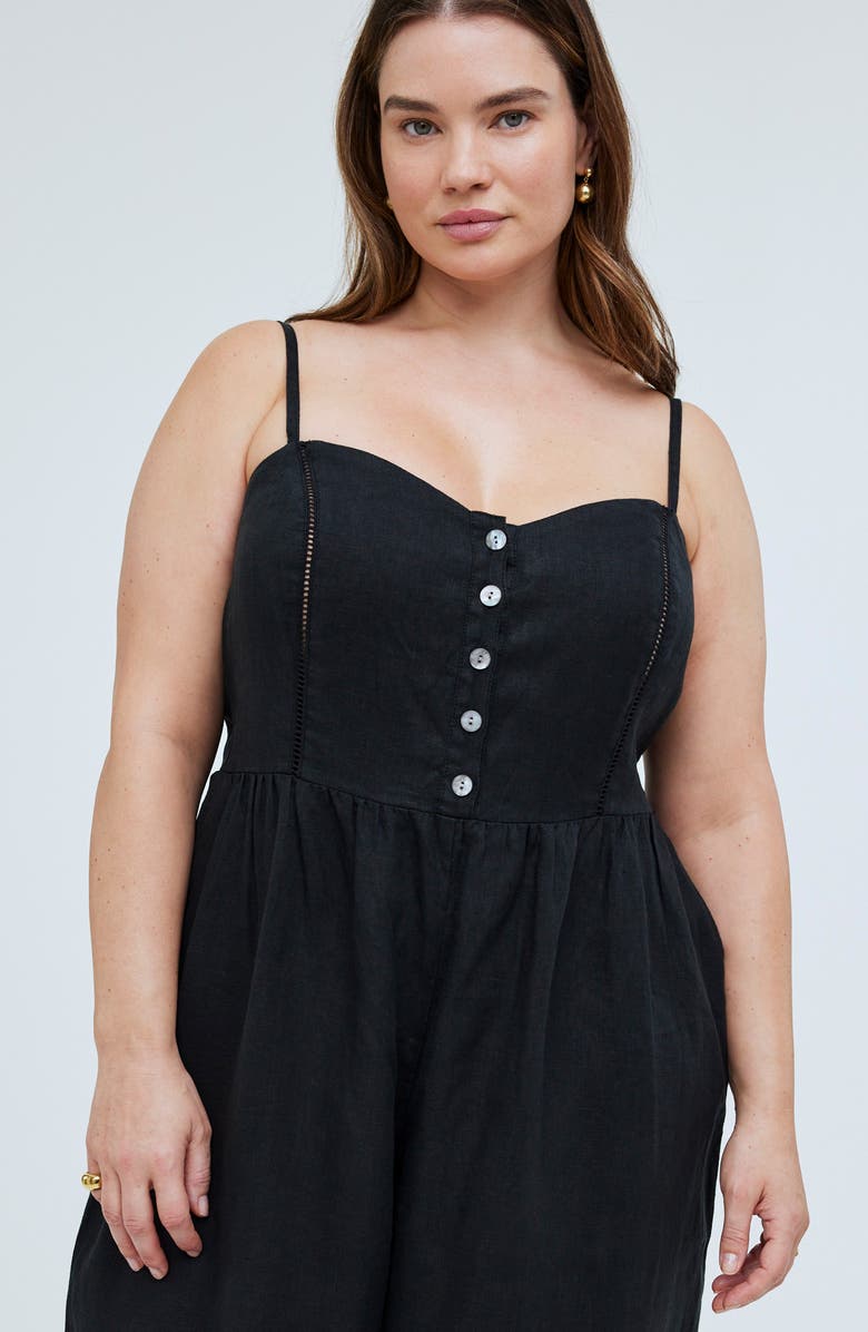 Madewell Sleeveless Wide Leg Linen Jumpsuit, Alternate, color,