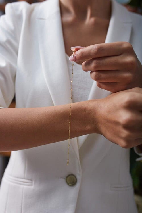 Spero London Fine Beaded Chain Bracelet Satellite In Gold