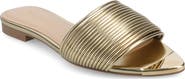 Journee Collection Feather Faux Leather Slide Sandal