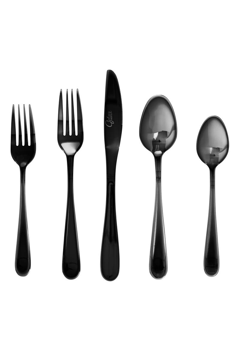 Stravidia 20 Piece Flatware set  Stainless Steel, Alternate, color, Black