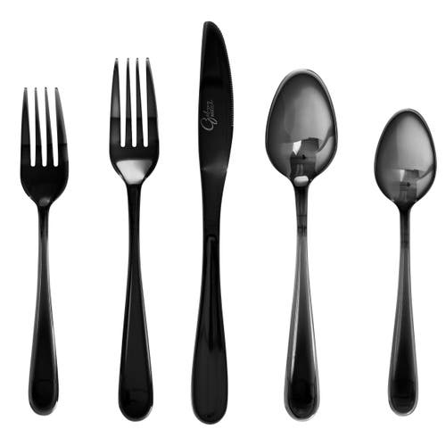 Gibson Stravidia 20 Piece Flatware Set Stainless Steel In Black