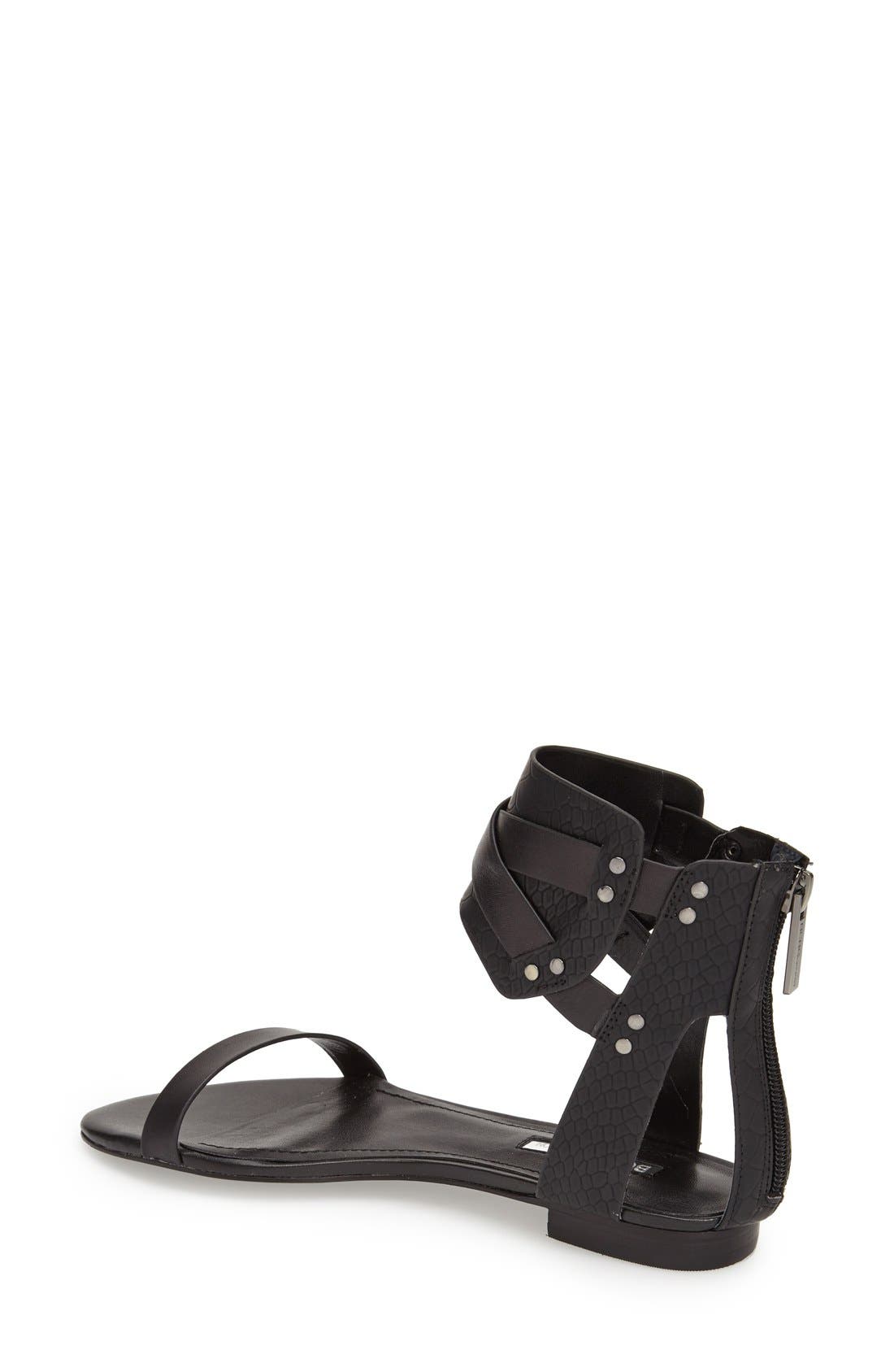 'Braylin' Ankle Cuff Sandal, Alternate, color, BLACK