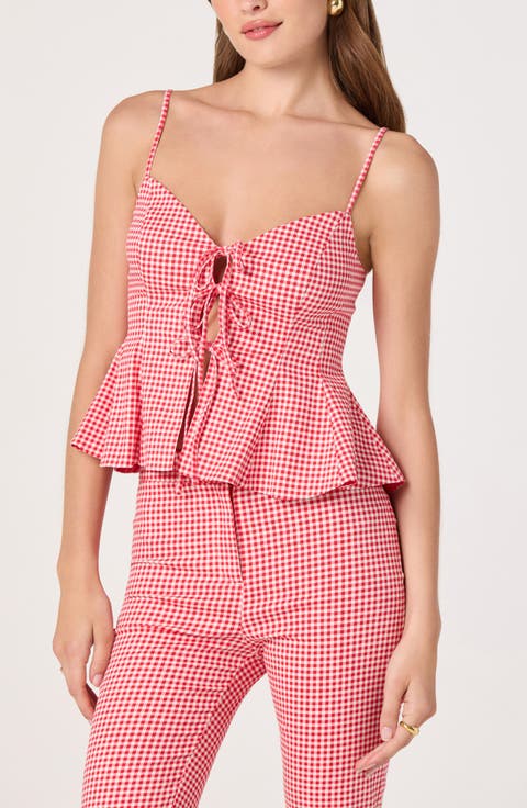 Alma Stretch Cotton Gingham Top