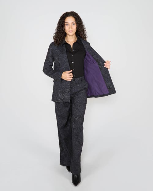 Lords Of Harlech Jane Stretch Tencel Tailored Blazer Montgat Paisley In Purple