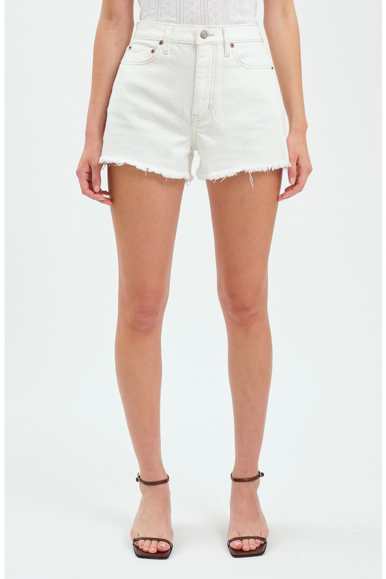Troublemaker Fray Hem Shorts, Main, color, VANILLA