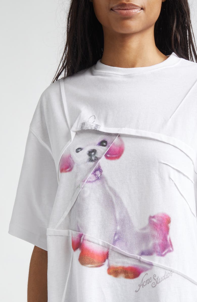 Acne Studios Edra Ornament Winter Graphic T-Shirt, Alternate, color, Optic White