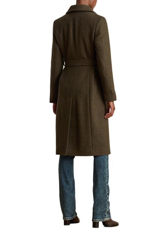 Ralph Lauren Lauren  Wrap Longline Coat In Brown