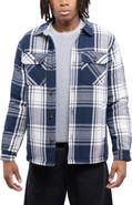 XRAY Faux Shearling Lined Flannel Shirt Jacket