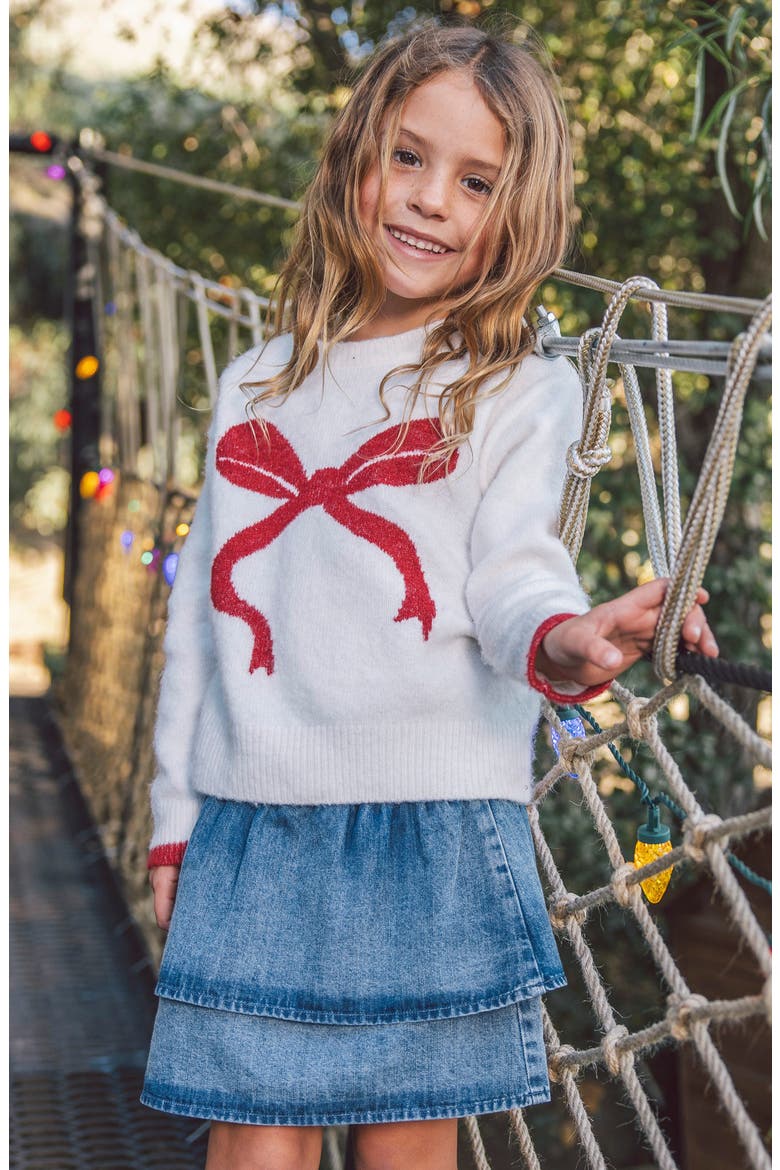 Camille Bow Sweater, Alternate, color, IVORY