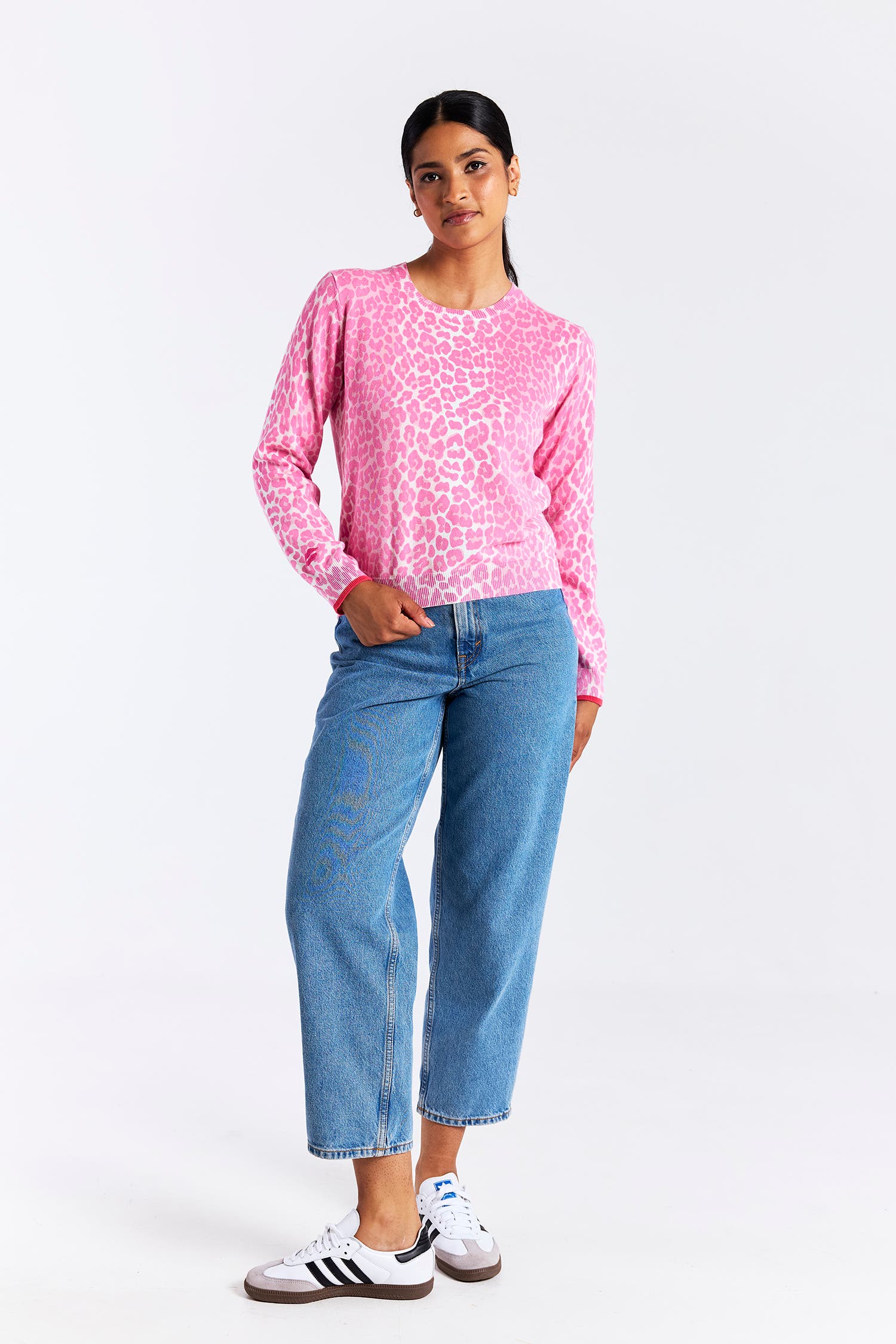 Lyra Leopard Knit Crewneck Sweater - image 2