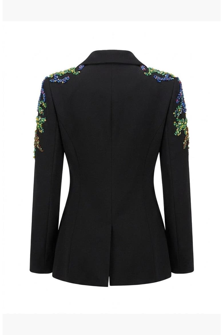 Embellished Beaded Blazer, Alternate, color, Black