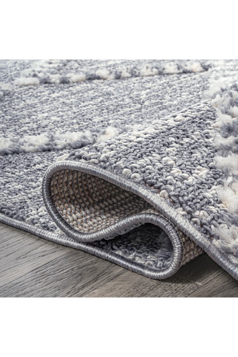 Sofie Moroccan Trellis High-Low Area Rug, Alternate, color, Gray/Cream