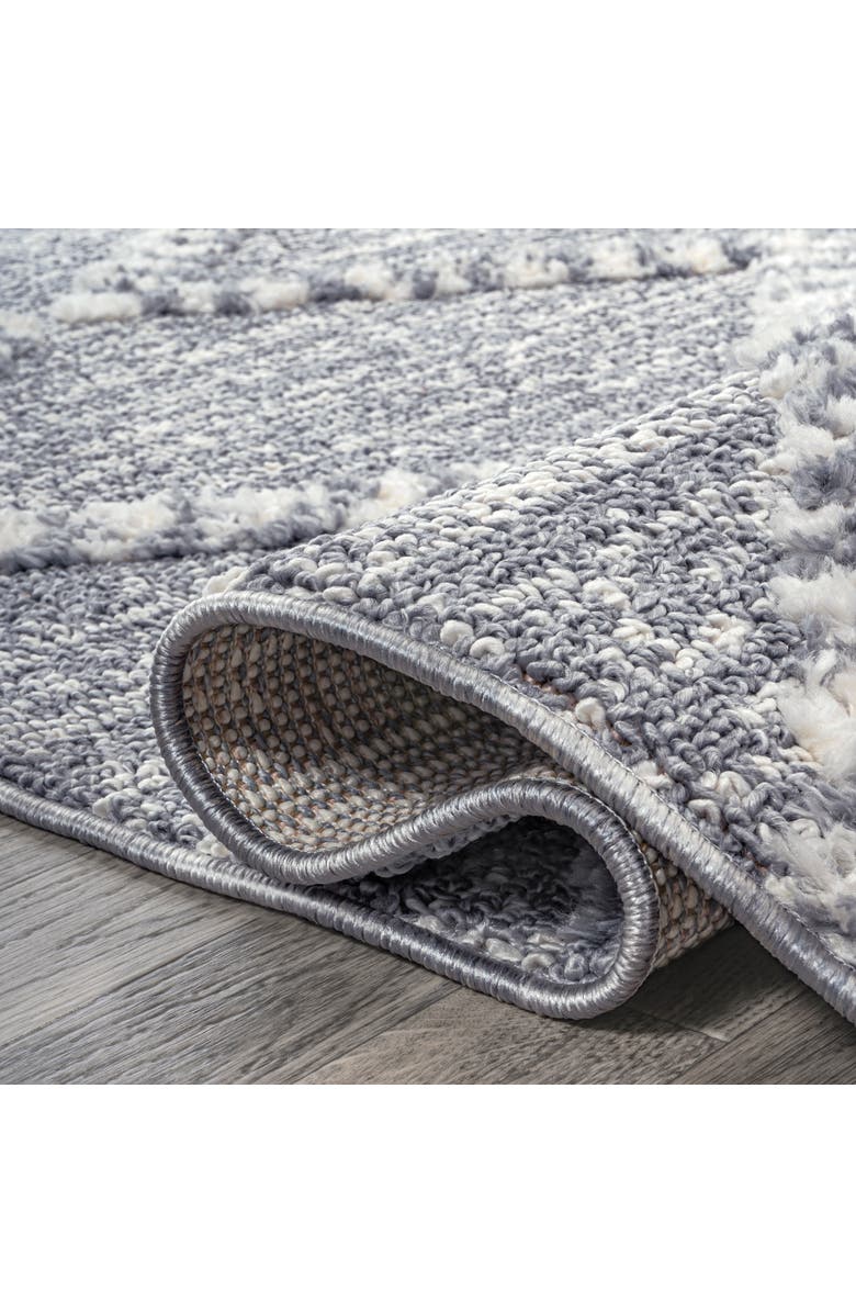 JONATHAN Y Sofie Moroccan Trellis High-Low Area Rug, Alternate, color, Gray/Cream