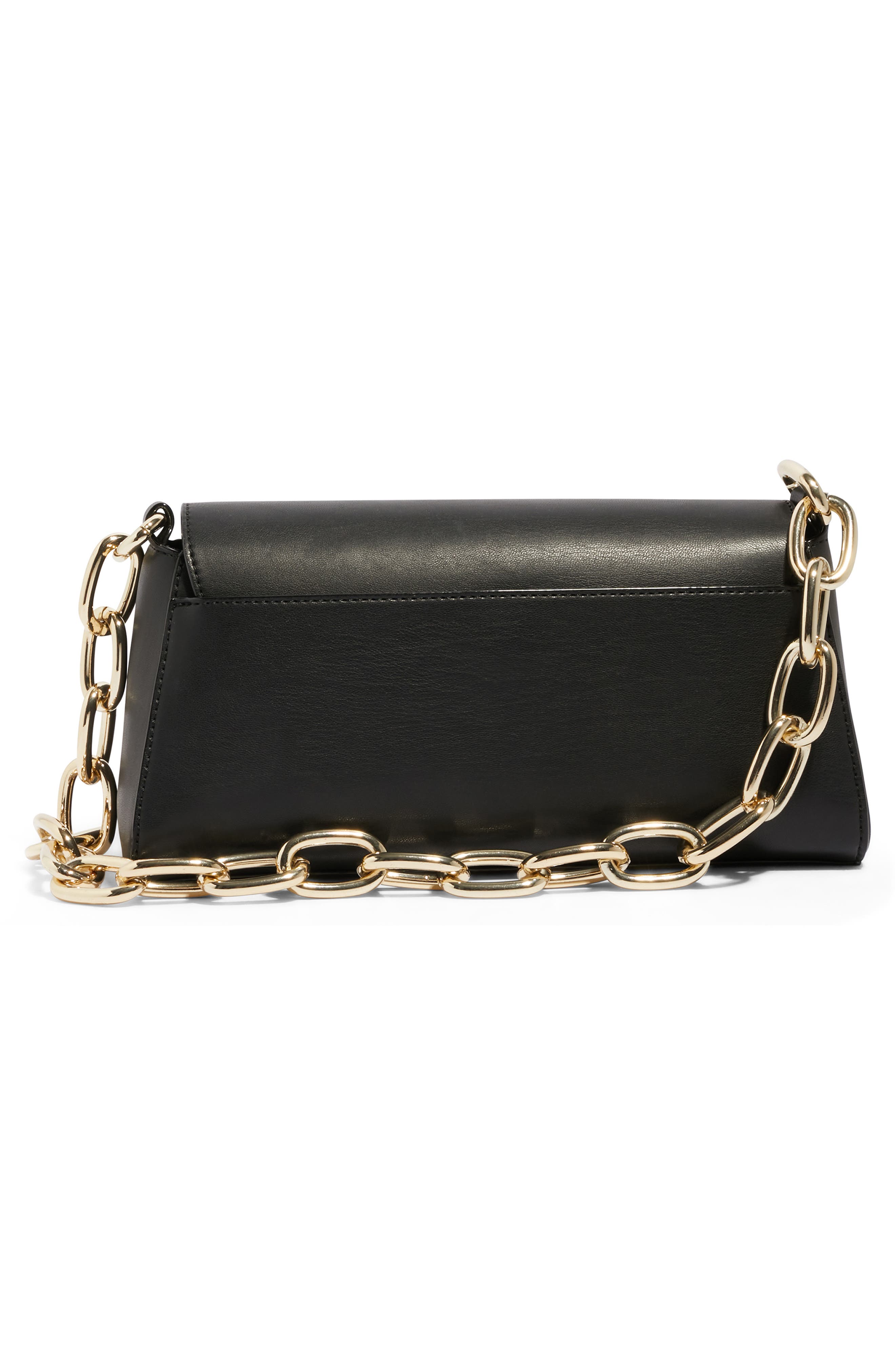 We Fashion Vegan Leather Shoulder Bag, Alternate, color, NOIR