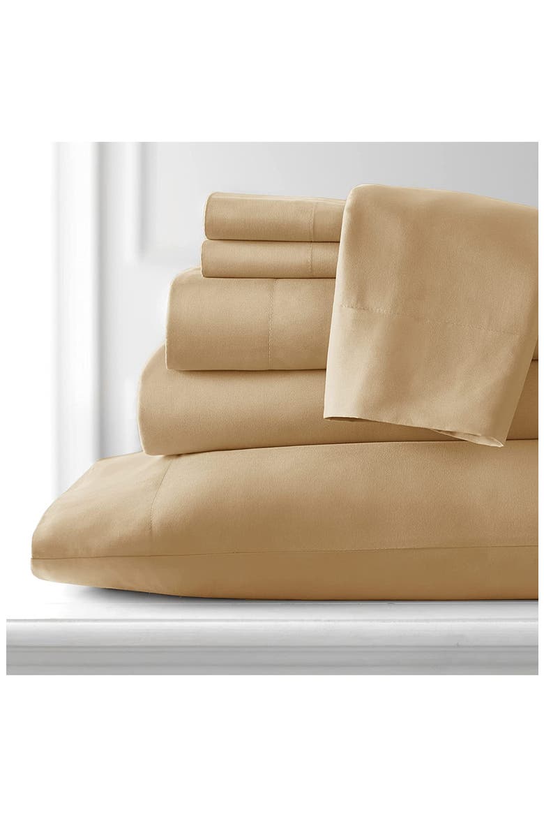 Southshore Essentials Double Brushed 100 GSM Sheet Set, Alternate, color, BROWN