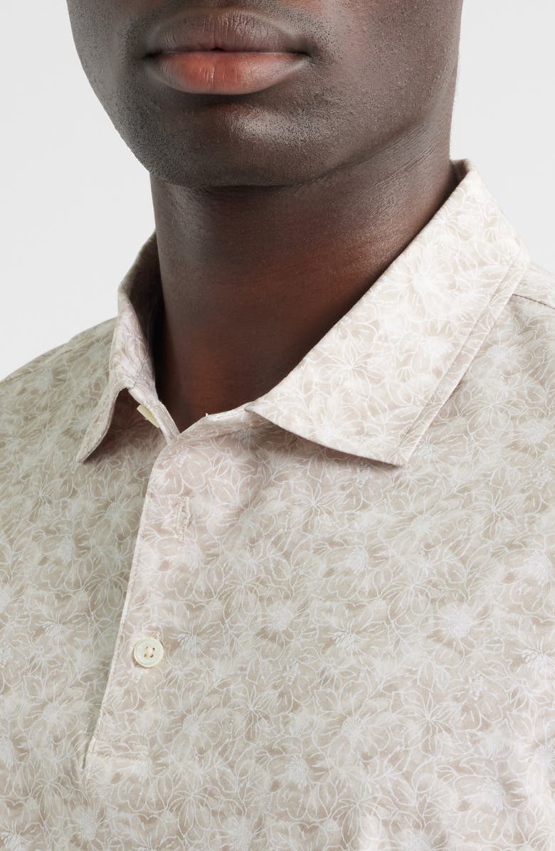 Bugatchi Victor OoohCotton<sup>®</sup> Floral Polo, Alternate, color, Sand