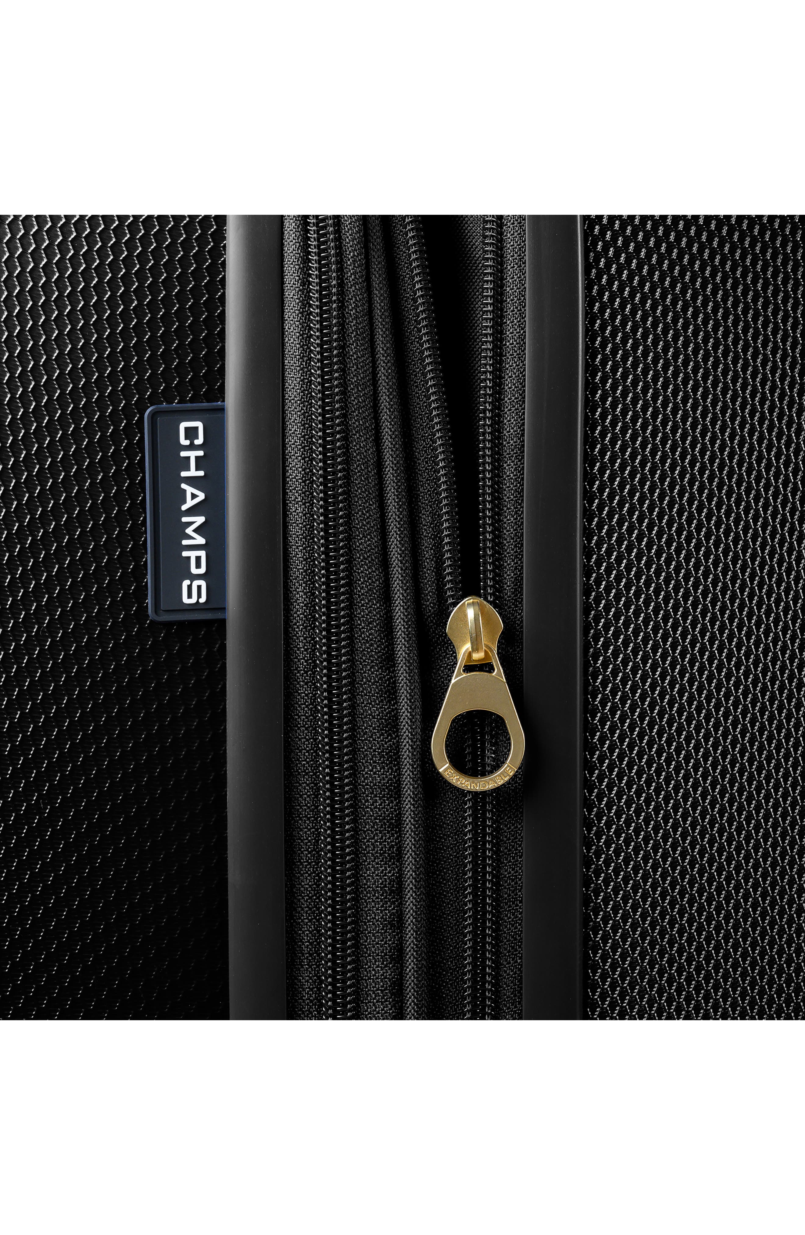 CHAMPS Luxe II 3-Piece Hardside Spinner Suitcases, Alternate, color, Black