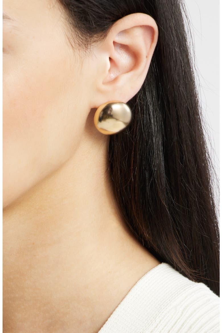 Polished Dome Stud Earrings, Alternate, color, GOLD