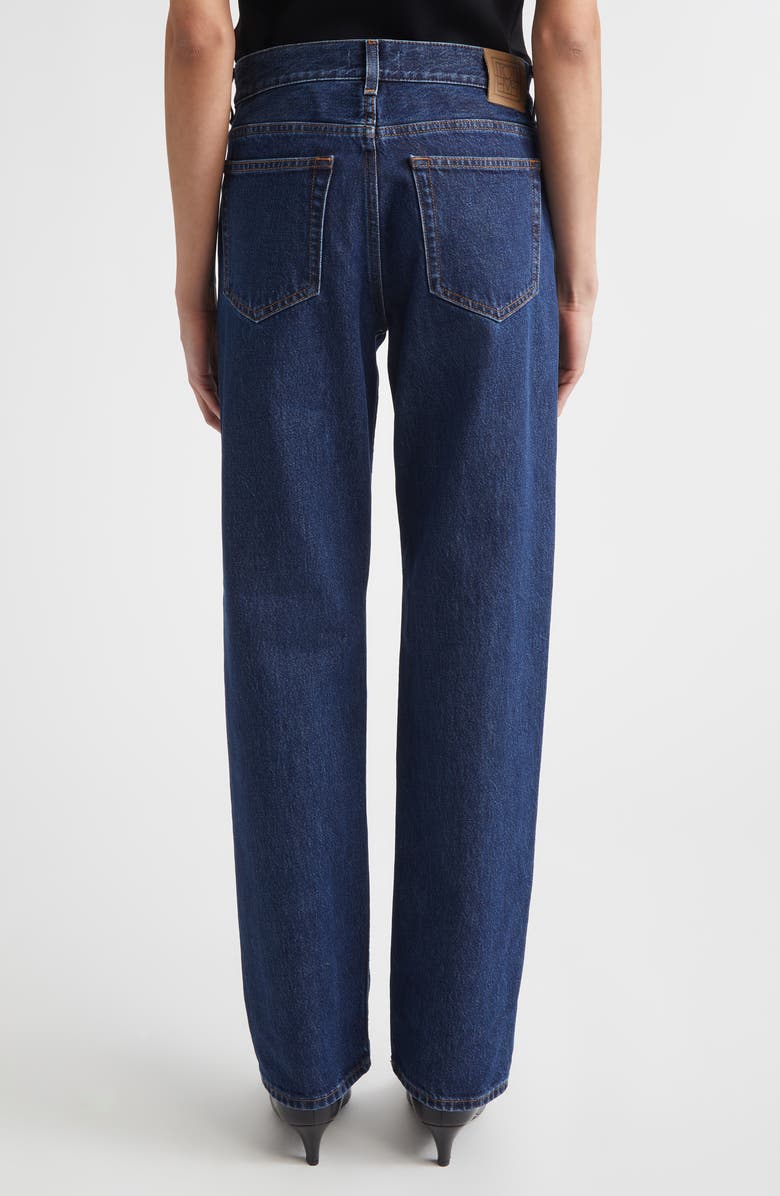 TOTEME Low Rise Organic Cotton Denim Straight Leg Jeans, Alternate, color, Indigo