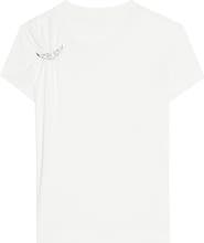 Zadig & Voltaire Suza Rhinestone Wing Pin Cotton T-Shirt