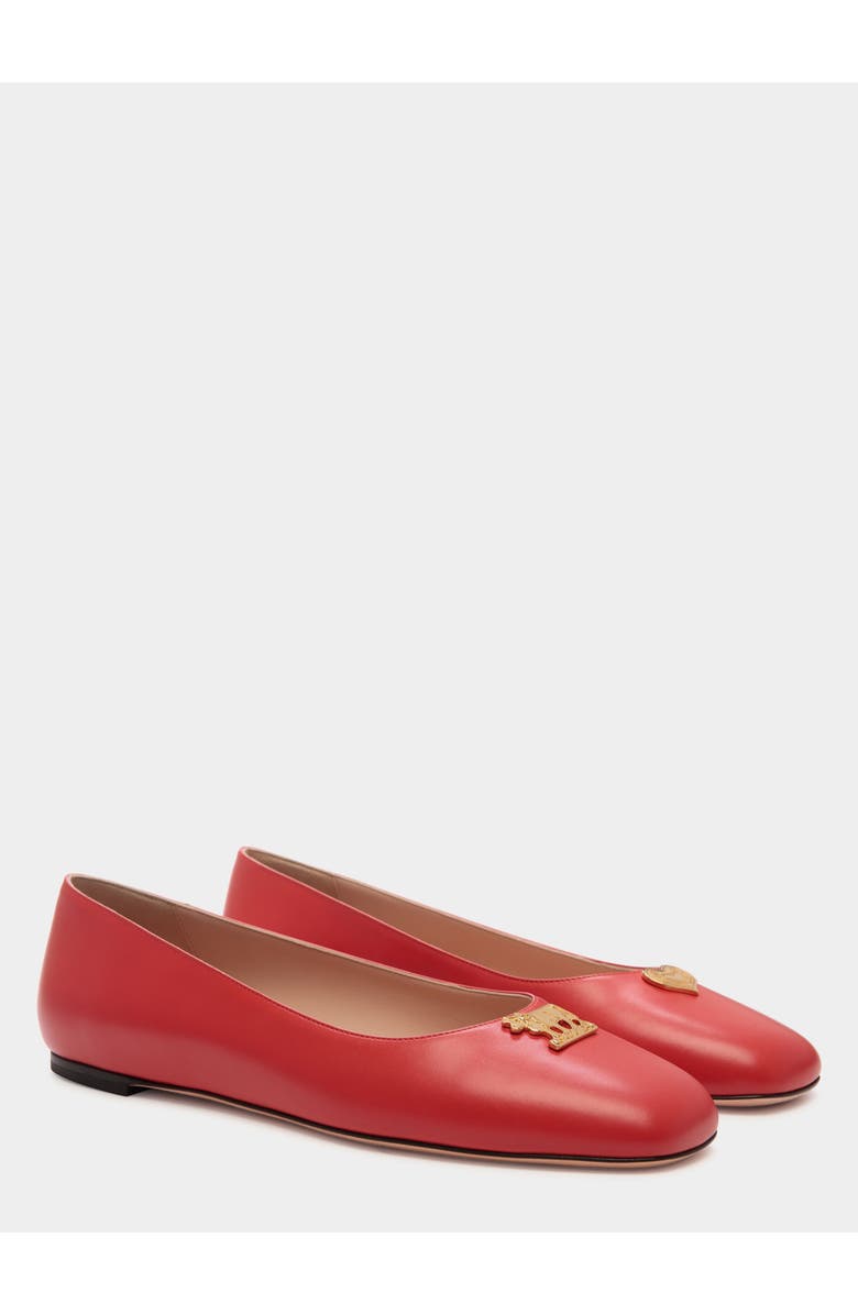 Bally rina Flat In Leather, Alternate, color, Red