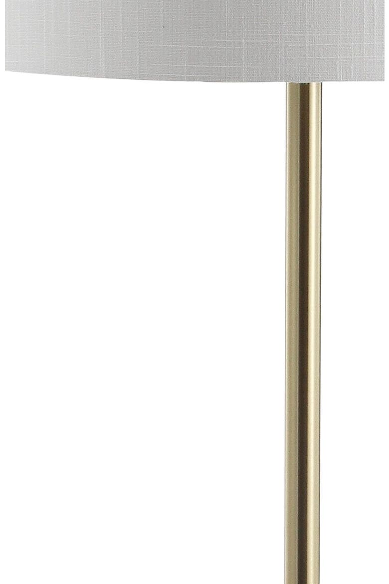 Luce 59" Metal/Wood LED Floor Lamp with Table, Black/Brass, Alternate, color, Black/ Brass Gold