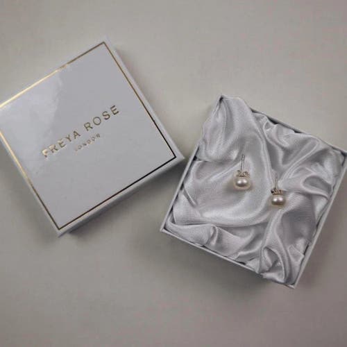 Freya Rose Fresh Water Pearl And Silver Stud Earrings In Brown
