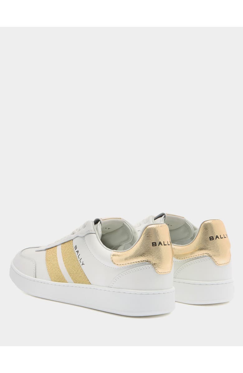 Bally Calf Leather Retro Crest Sneaker, Alternate, color, White