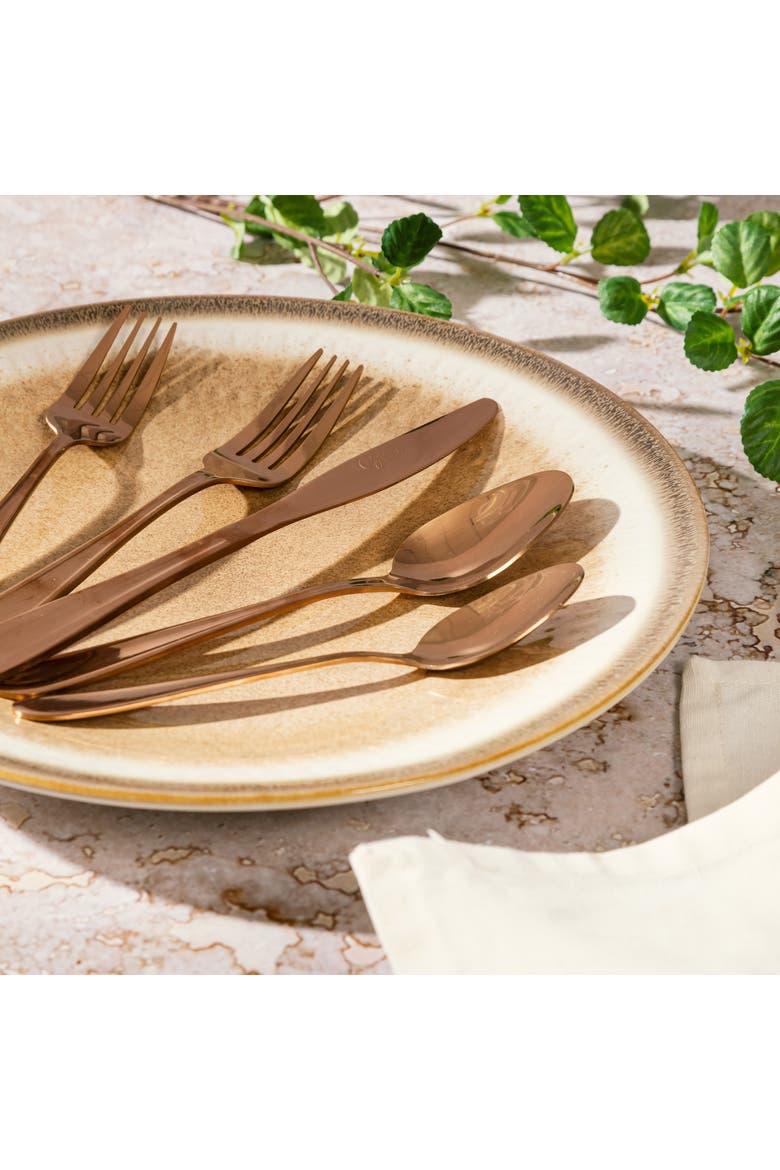 Stravidia 20 Piece Flatware Set  Gold Stainless Steel, Alternate, color, Metallic Gold