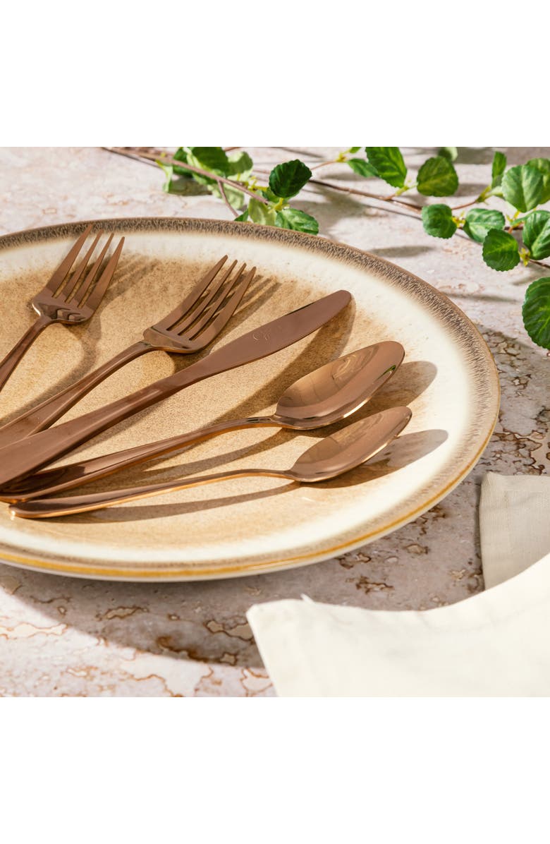 Gibson Home Stravidia 20 Piece Flatware Set Gold Stainless Steel, Alternate, color, Metallic Gold