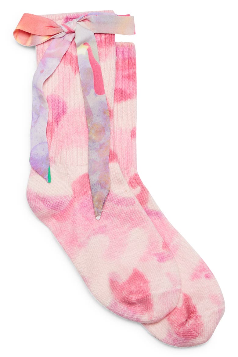 Camo Bow Organic Cotton Blend Socks, Main, color, PINK CAMO