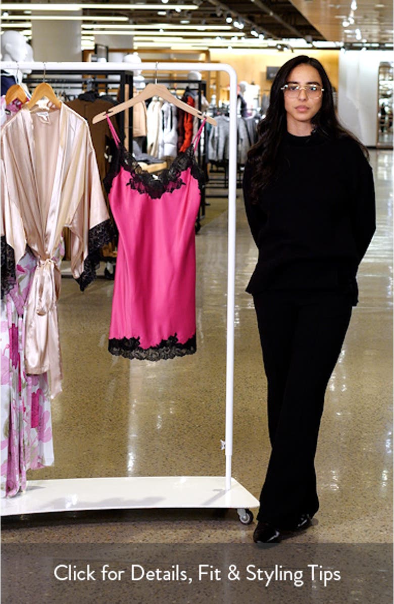 Peony Glamour Lace Trim Satin Chemise, sales video thumbnail