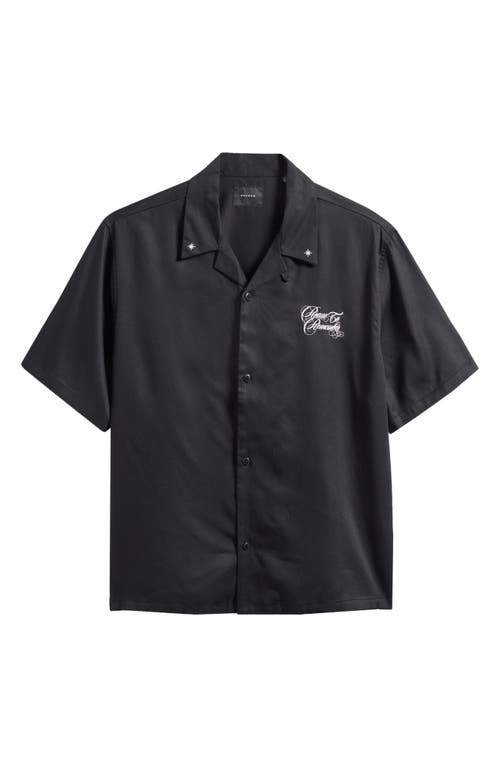 Pacsun Roam Short Sleeve Button-up Resort Shirt In Black
